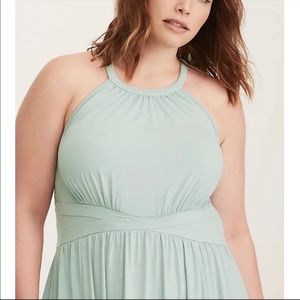 High neck jersey maxi dress